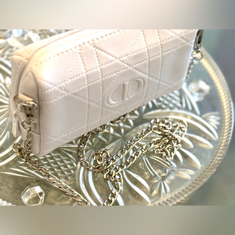 Original Dior Trousseau pouch  with Silver chain and beautiful white stone charm - Picture 16 of 16